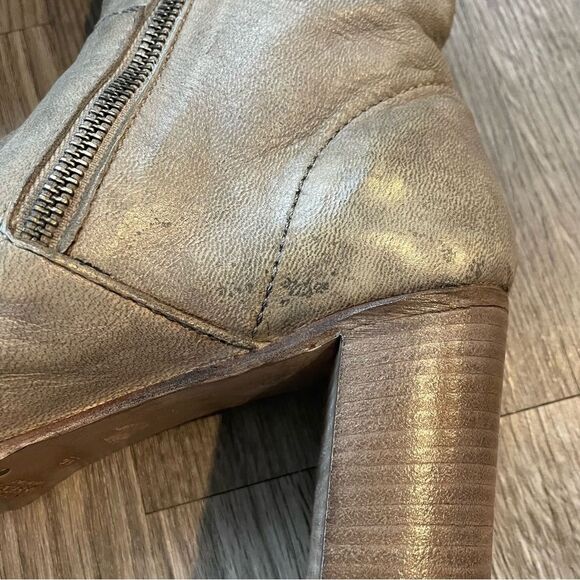 SILVANO SASSETTI Gray Leather Zipper Ankle Boots - Picture 9 of 13